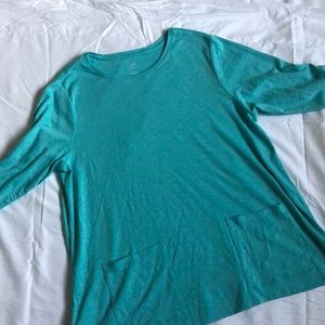 JJill teal 3/4 sleeve tunic in Pima cotton 1X